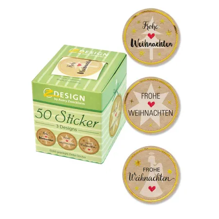 Avery Zweckform 56827, Sticker auf Rolle, Frohe Weihnachten, 50 Aufkleber
