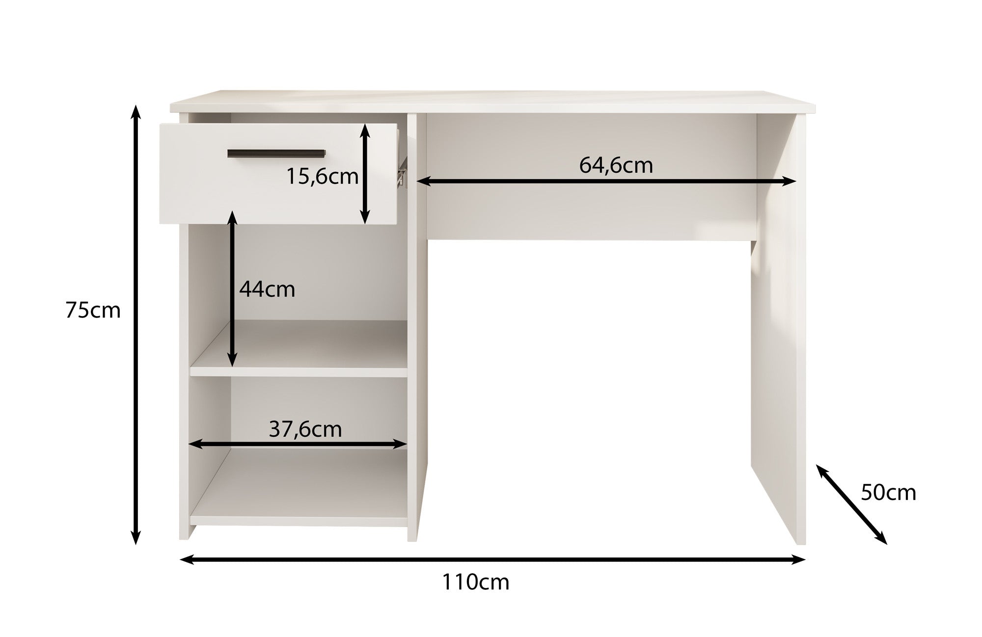 Bellini - Bureau - Antraciet - 110 cm