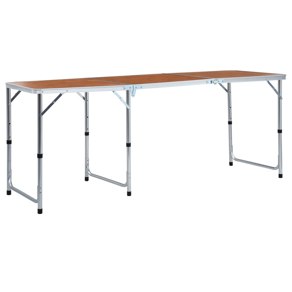 Mesa de camping dobrável Vidaxl marrom 180 x 60 cm
