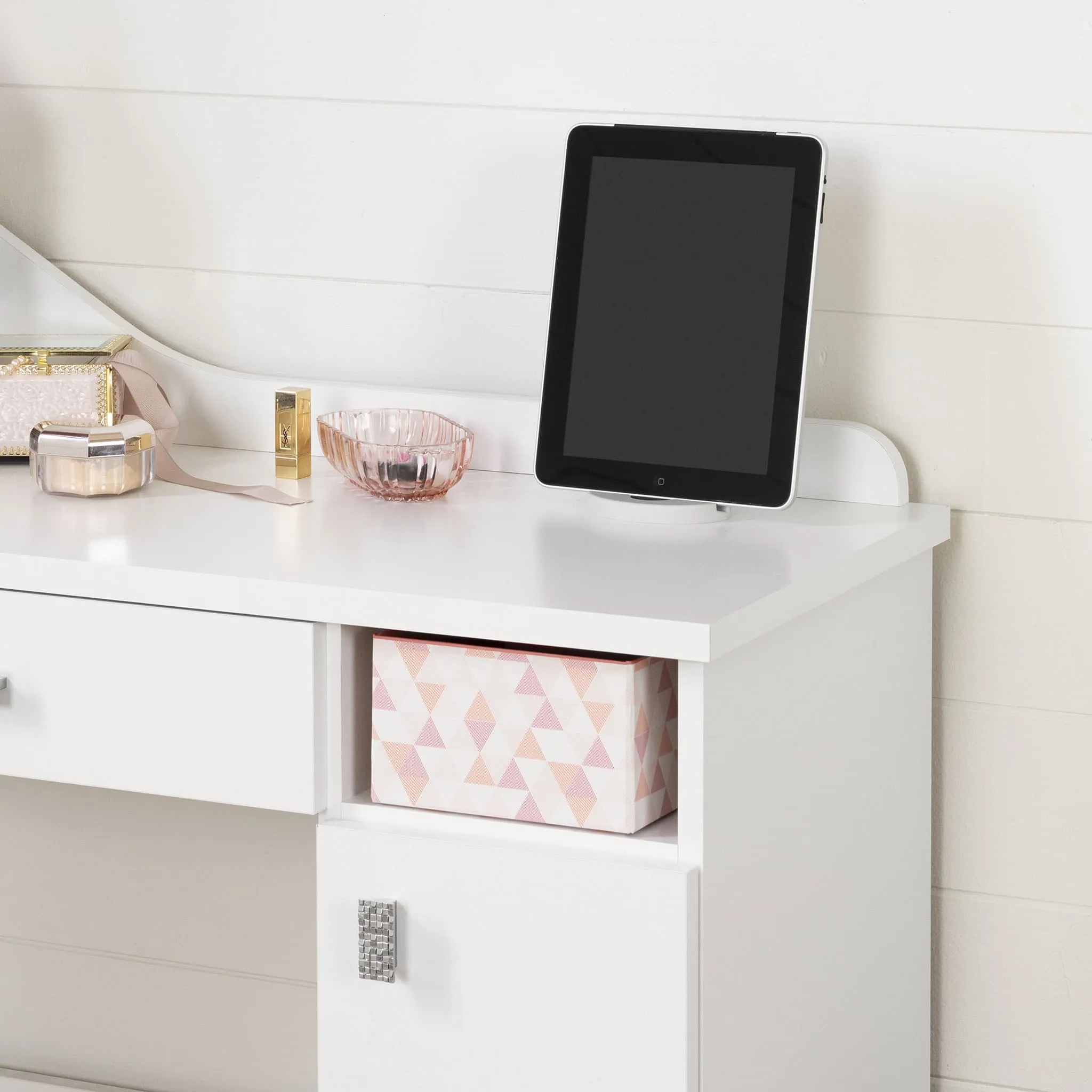 South Shore Meuble Coiffeuse Tiara - Blanc Solide
