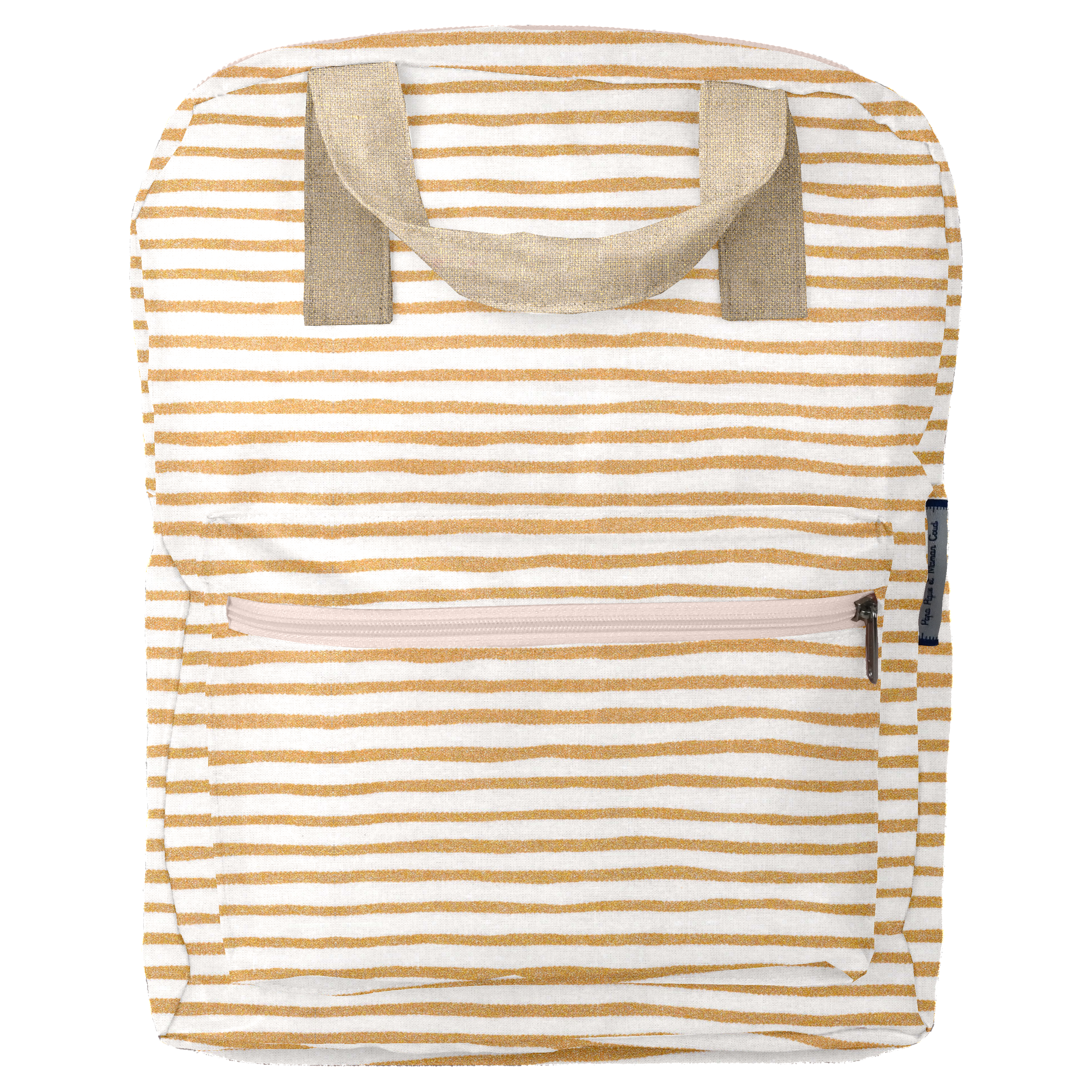 Petit Sac À Dos Gaby Rayé Or Blanc