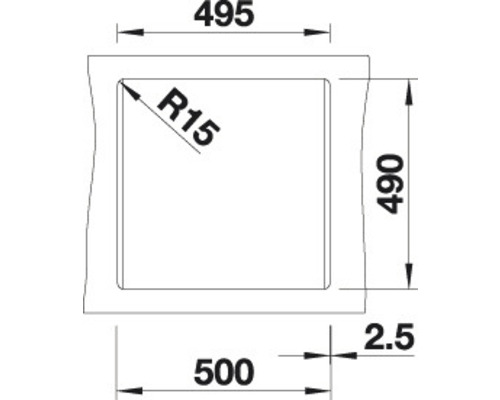 Blanco DALAGO 5 spoelbak, 515 x 510 mm, zwart, 525871