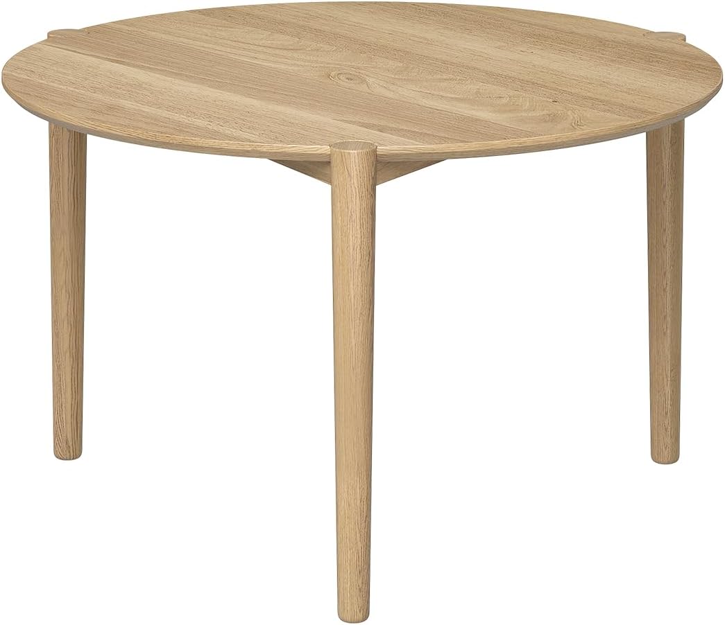 skølm Åsarna Couchtisch rund Ø 70 cm – Wohnzimmertisch aus Eiche Massivholz – Sofatisch Holz mit 3 Beinen – Kleiner Beistelltisch – Holztisch Wohnzimmer – Round Coffee Table – Moderner Kaffeetisch