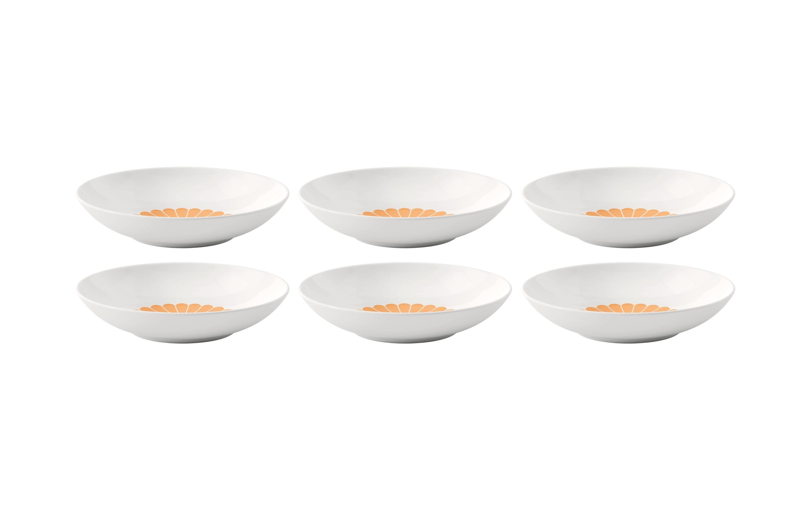 Pastaschale Fleur 6 Stück, Gelb<br>Hochwertige Schale