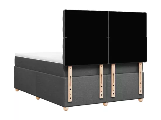 Sommier à lattes de lit avec matelas Gris foncé 140x190cm Tissu