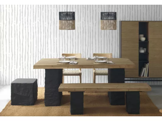 Banc en bois d'épicéa avec base en polyrésine mgo