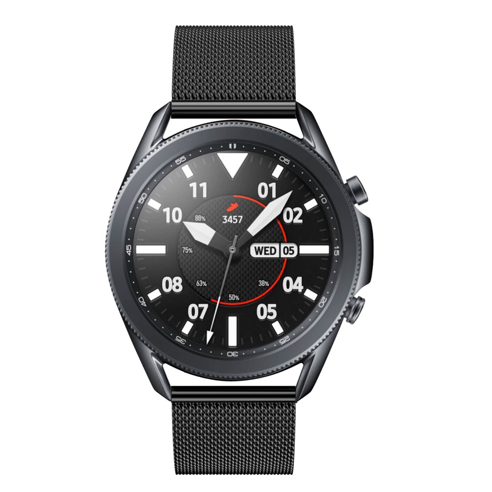Samsung Galaxy Watch 42mm / Watch Active 2 / Watch Active / Gear Sport Edelstahl Armband Milanaise - Schwarz