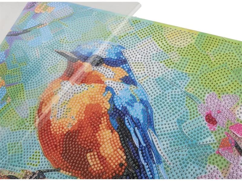 CRAFT Buddy Bastelset Spring Robin Crystal Art Kit 30 x 30 Leinwand-Set
