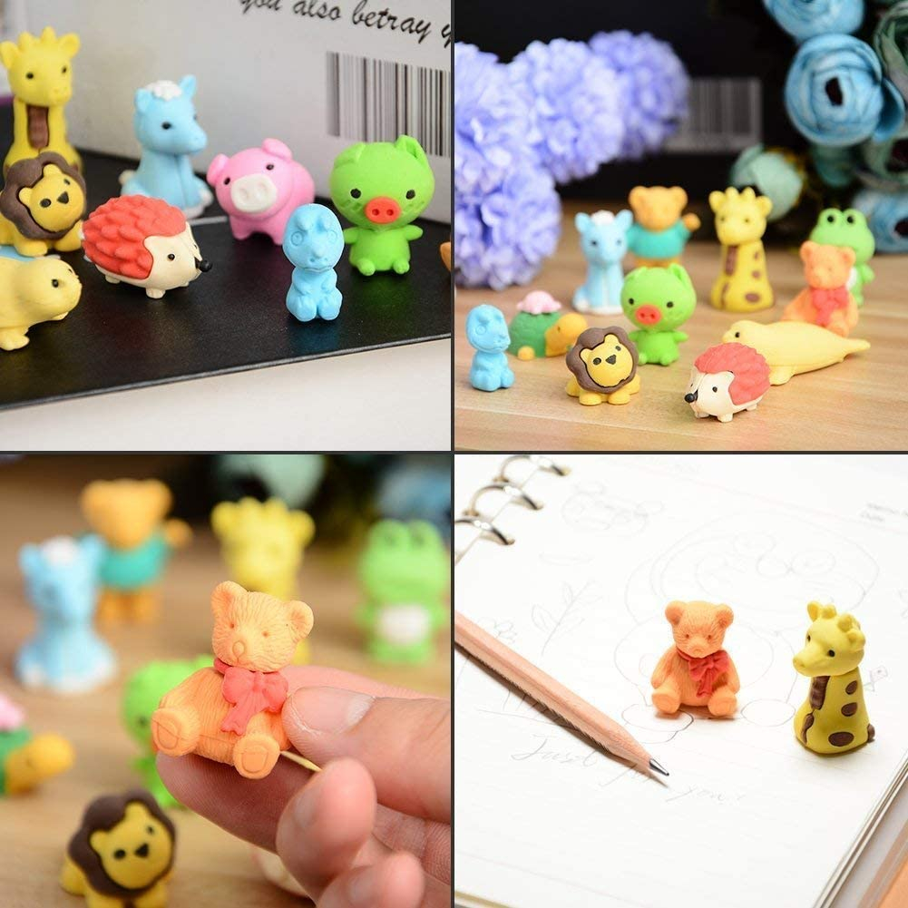 (20er Set) 3D Radiergummi Lustige Schul Radierer - Tiere