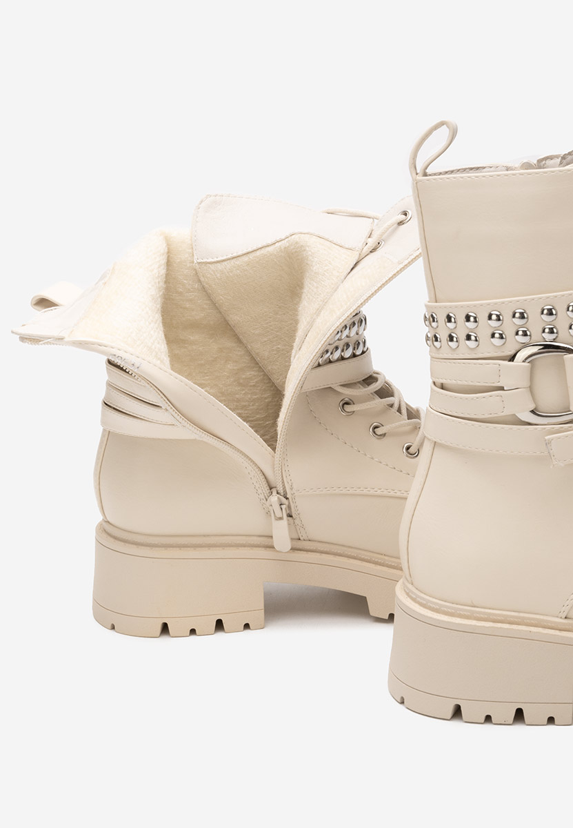 Bottines rangers femme beige Sherrill