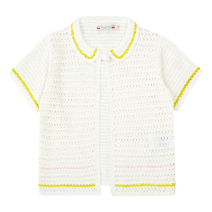 Bonpoint Cardigan Crochet et Perles Claro | Blanc