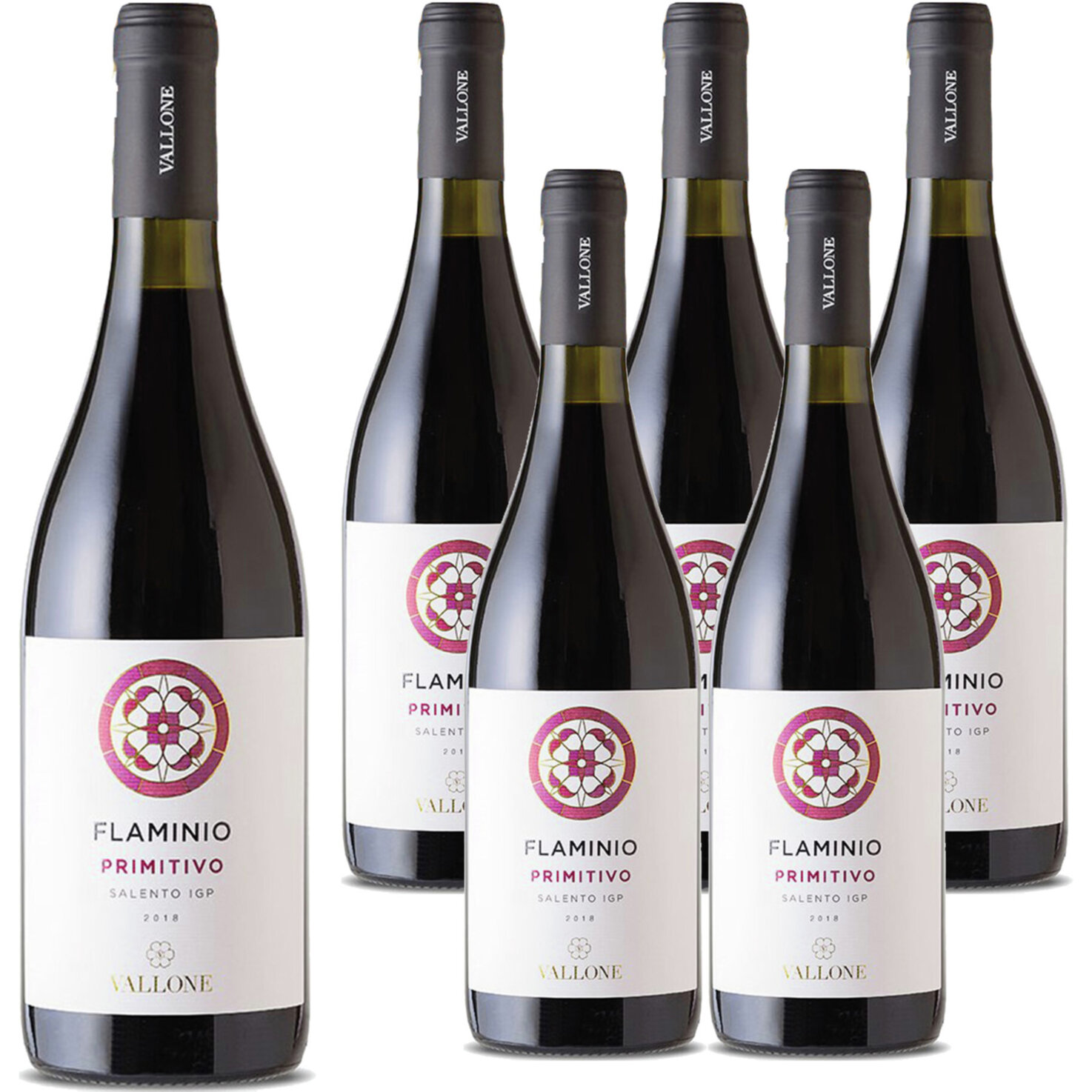 Salento IGP Flaminio Primitivo Rosso Vallone 6x 75cl -6x 75cl