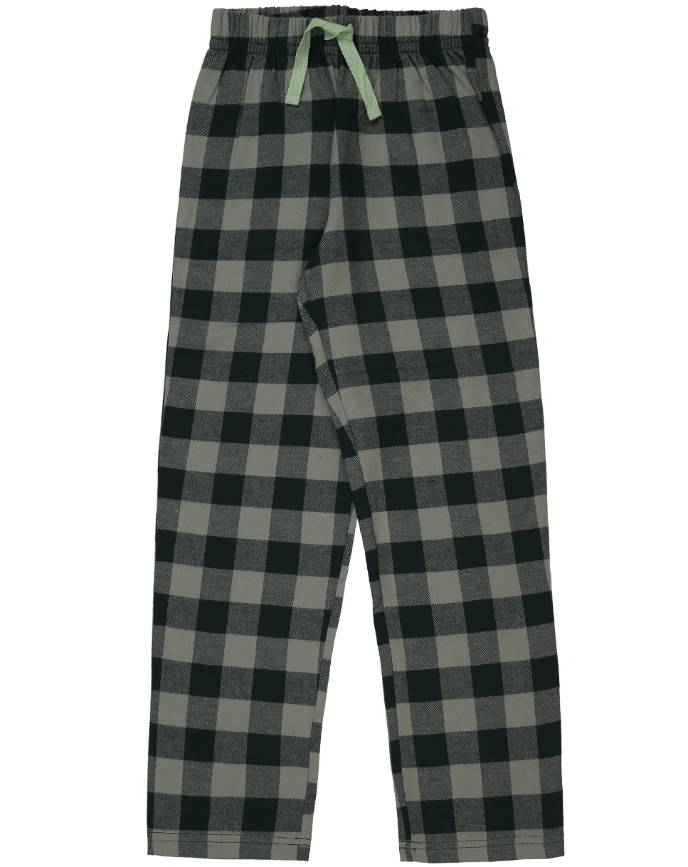 Schlafanzug lang COZY kariert in dark spruce