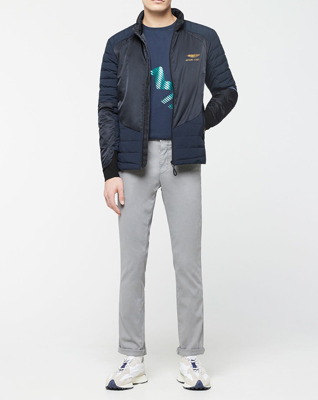 Hackett London Blouson Motard Aston Martin Racing bleu