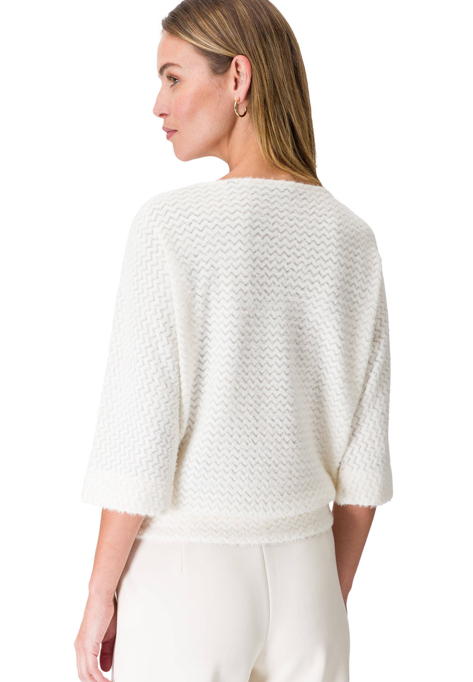 zero| Damen Sweatshirt mit Dreiviertelarm