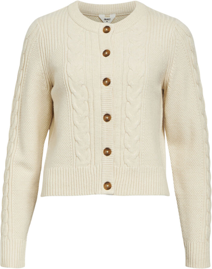 Object OBJDORIS RE L/S KNIT CARDIGAN NOOS Sandshell/melange