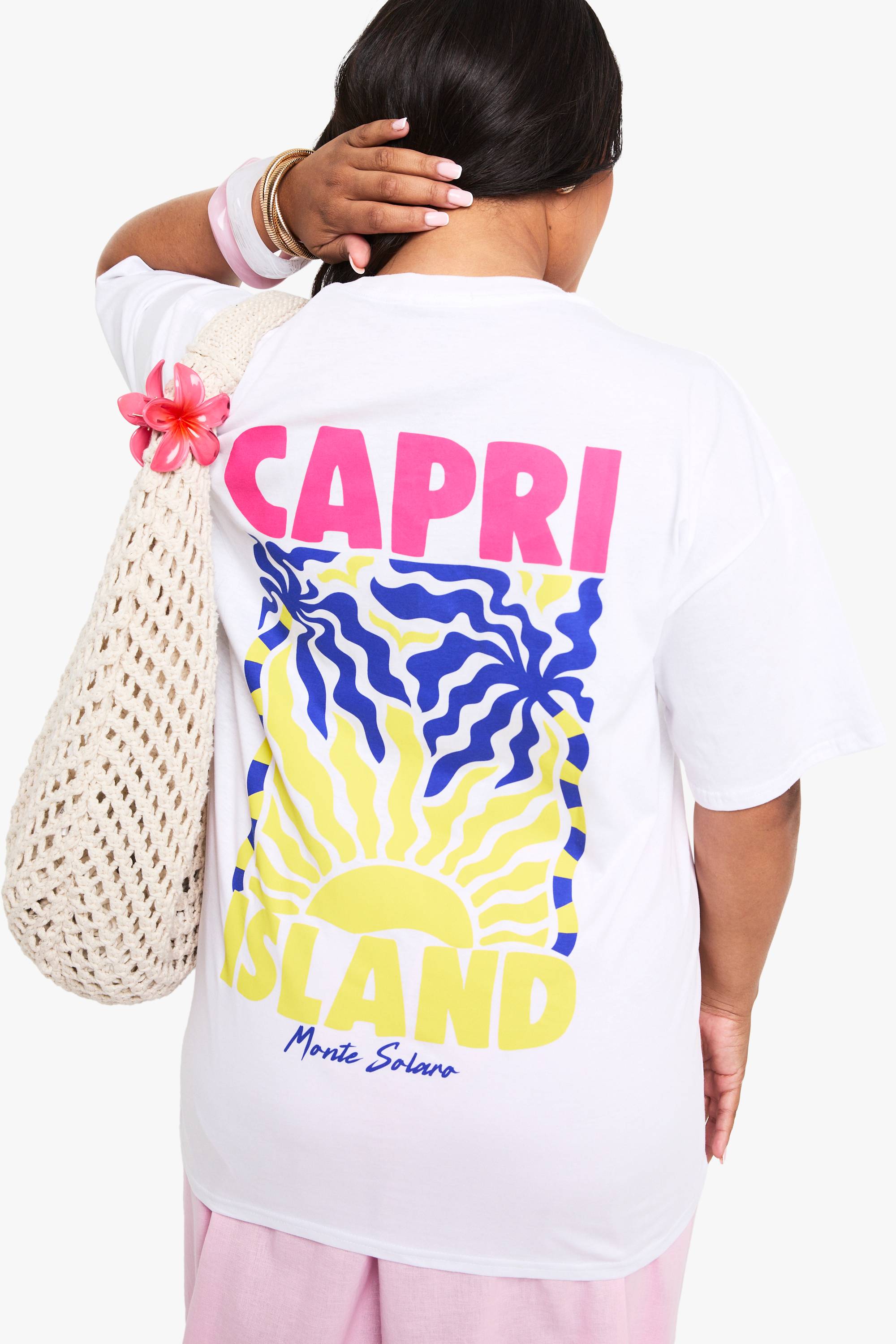 boohoo T-shirt surdimensionné Plus Capri
