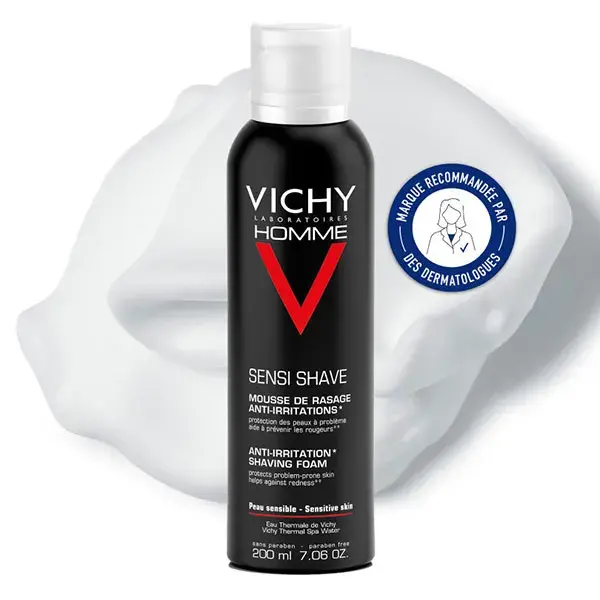 Espuma de Barbear Anti-Irritação Vichy Men para Pele Sensível 200ml