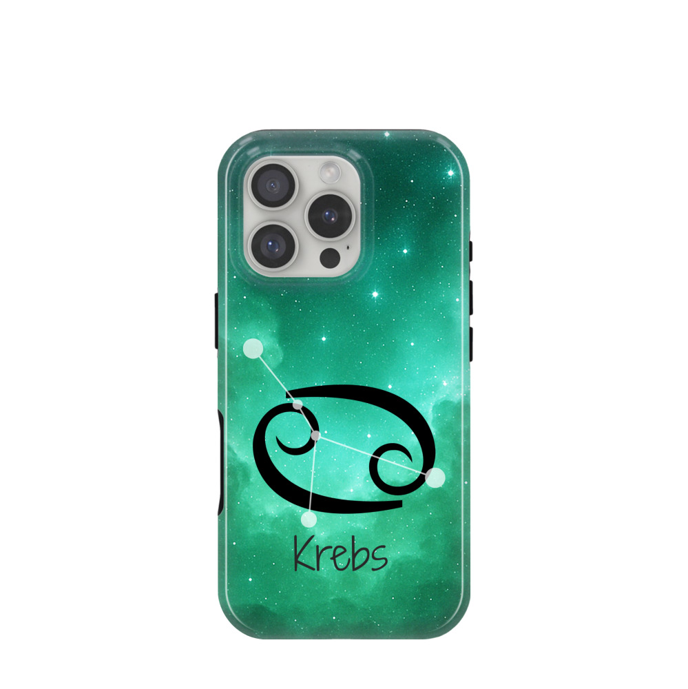 iPhone 16 Pro Hybrid (Kunststoff / Gummi) Hülle Krebs 2 - Grün