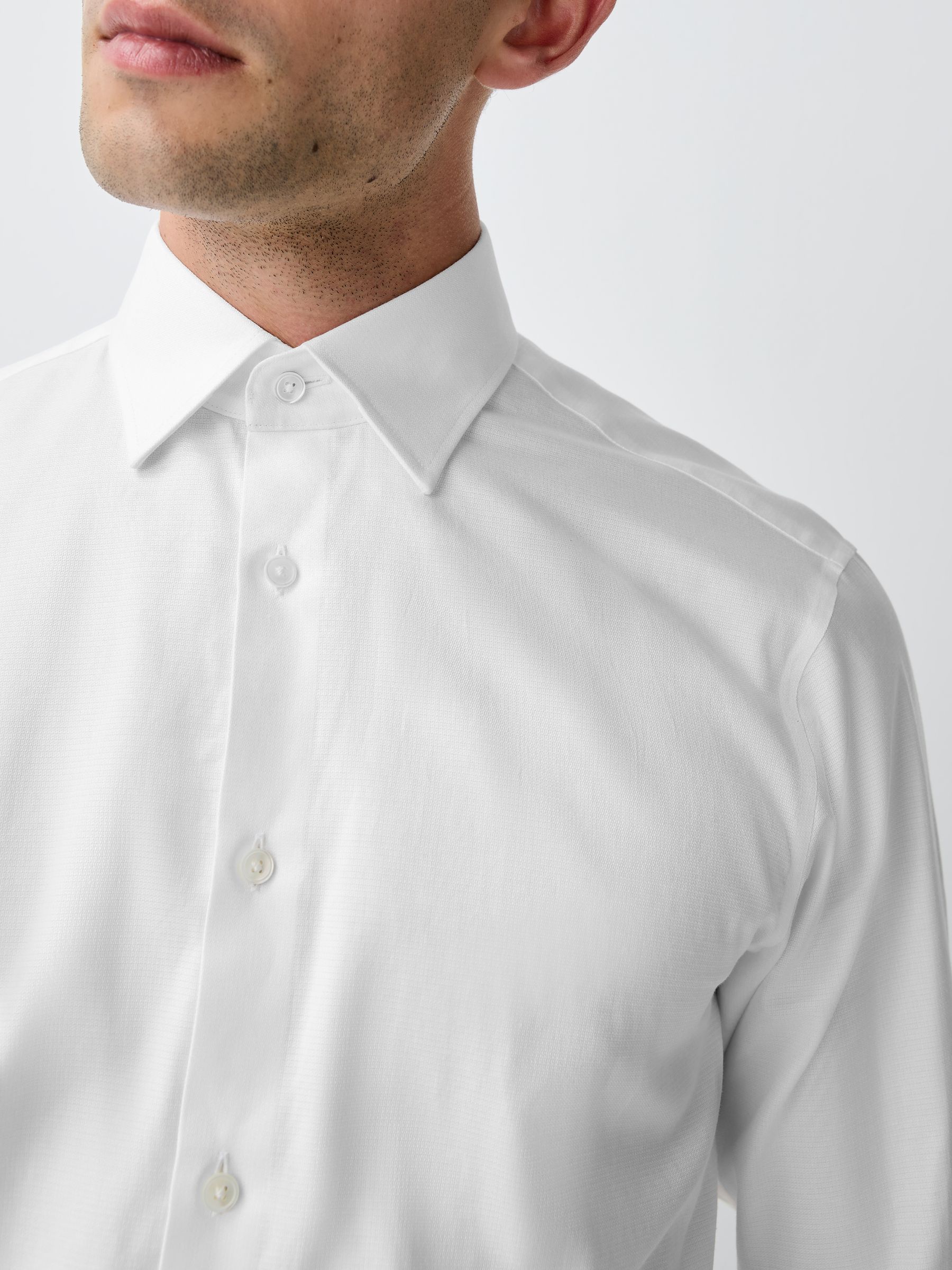 Wit met afwerking - Signature Textured Long Sleeve Shirt
