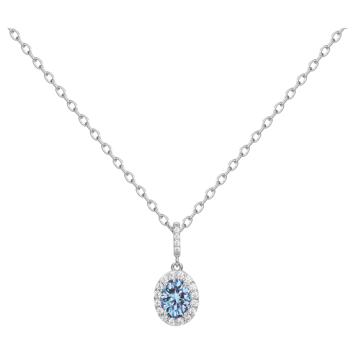 Collier en Argent avec spinelle bleu topaze