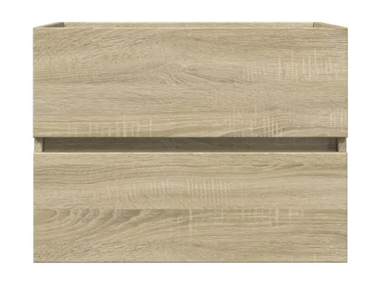 Ensemble de meubles de bain 2pcs céramique et bois d'ingénierie