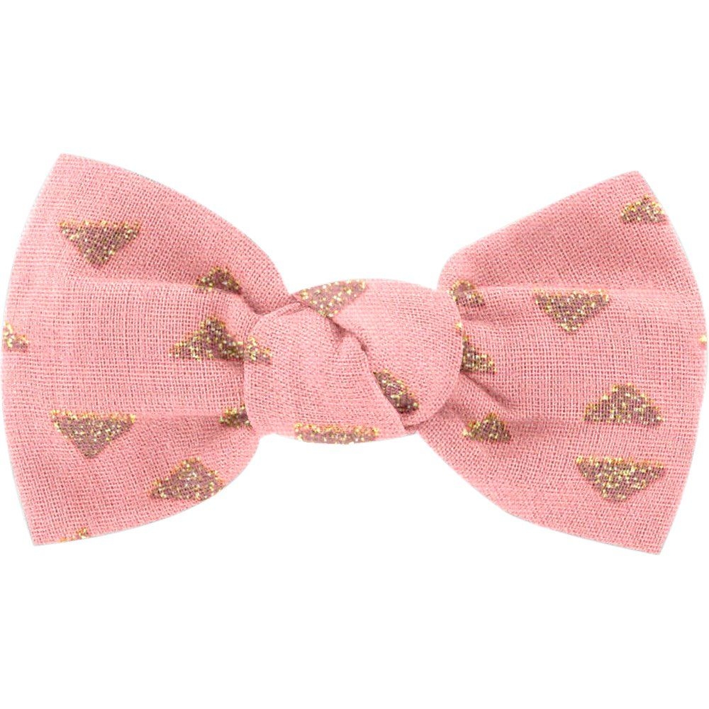 Barrette Petit Noeud Triangle Or Poudré