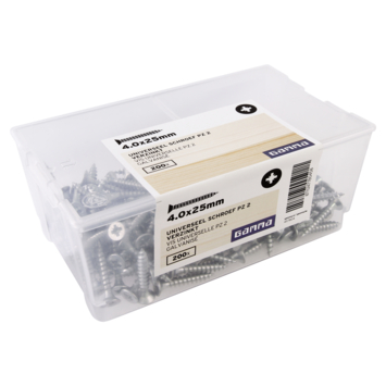 GAMMA schroef universeel platkop verzinkt 4.0x25 mm 200 stuks