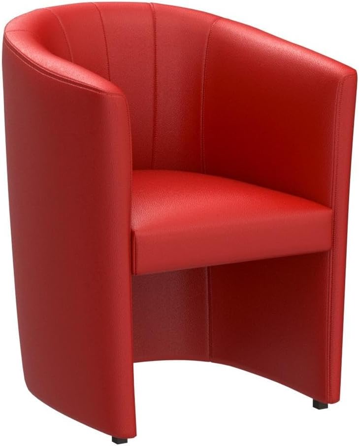 Design Farbe Rot Sessel Clubsessel Loungesessel Club Möbel Bürosessel Praxismöbel Kunstleder Neu