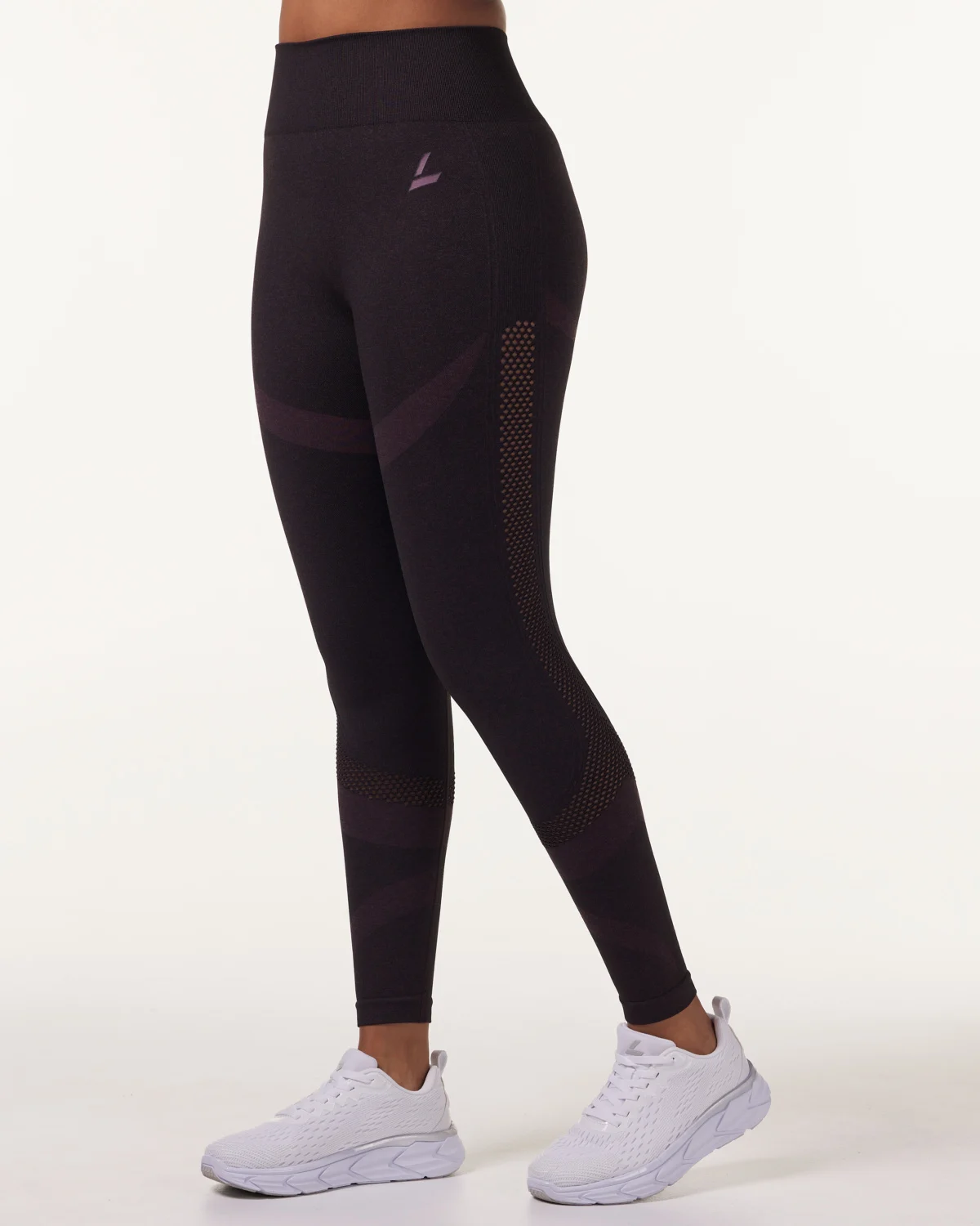 LEVITY Eclipse Mesh Seamless Tights Red Marl