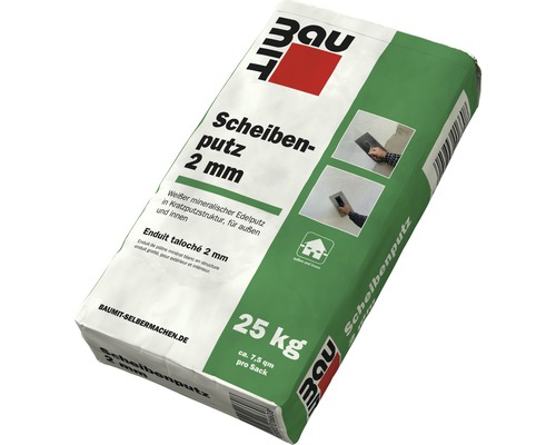 Baumit Minerale Structuurpleister 2 mm in Krasstructuur voor Binnen en Buiten, Wit, 25 kg