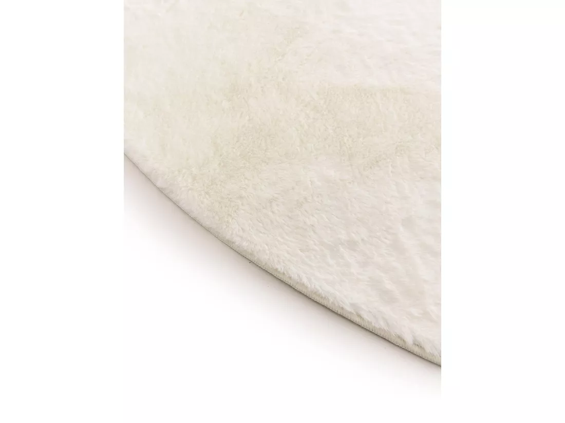 Tapis en fausse fourrure Furry Crème ø 120 cm rond