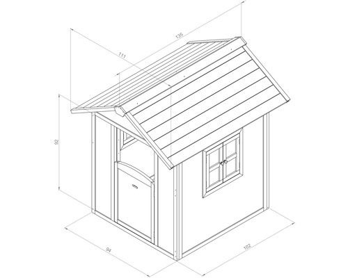 Sunny Lodge houten speelhuis, Scandinavisch rood