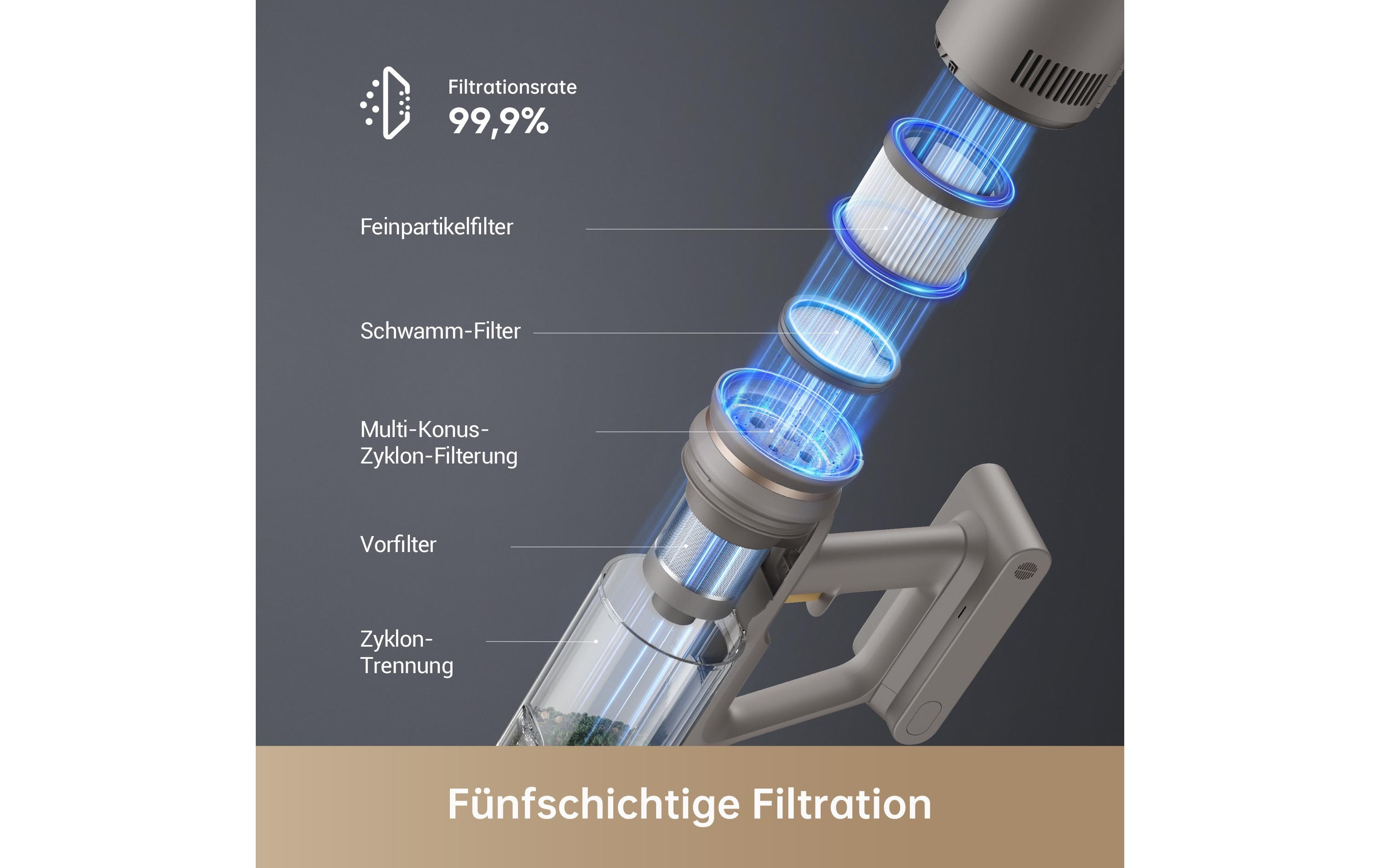 Akku-Hand- und Stielsauger Z10 Station Beige<br>Kabelloser Staubsauger mit Station und automatischer Entleerung