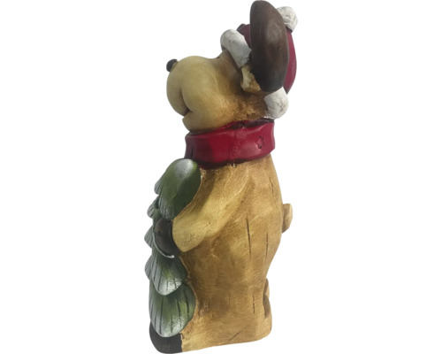 Decoratieve rendierlantaarn, mineraalsteen Lafiora, 17 x 14,5 x 33 cm, bruin/groen