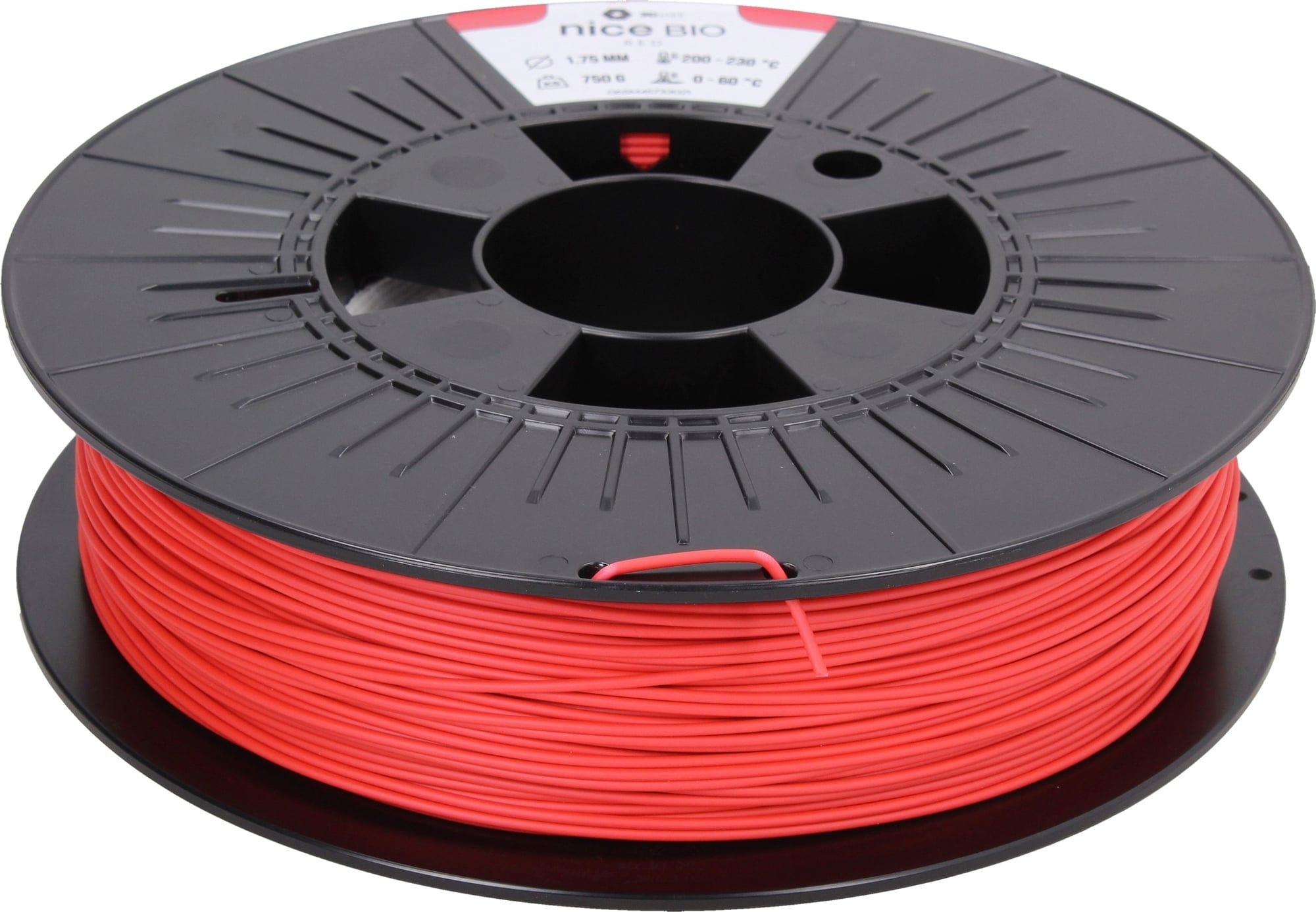 3DJAKE  niceBIO Rot, 1,75 mm / 750 g    Bio-Filament mit ausgezeichneten thermischen & mechanischen Eigenschaften