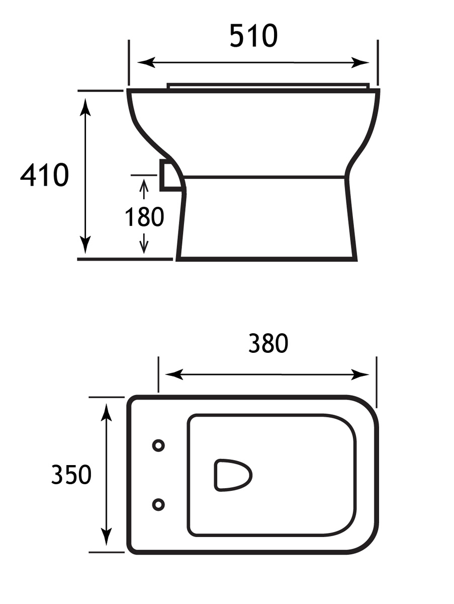 Eastbrook Wingrave staand toilet wit glans