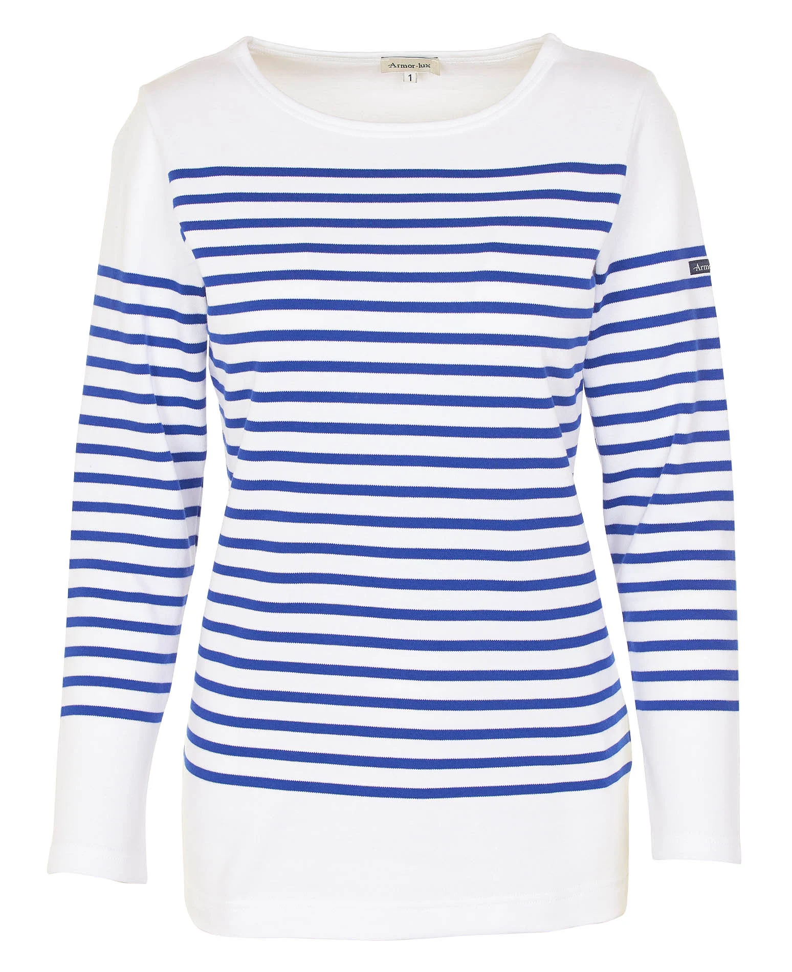 Marinière col bateau en jersey | Blanc