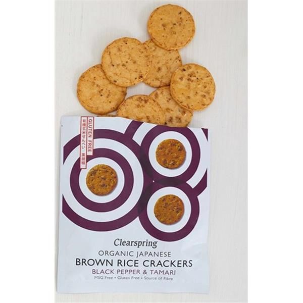 Bolachas Crackers Bio Arroz Integral C. Pimenta Preta   Tamari
