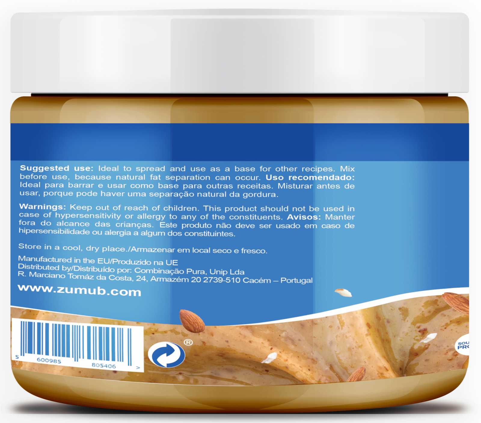 Manteiga de Amêndoa Zumub 500g
