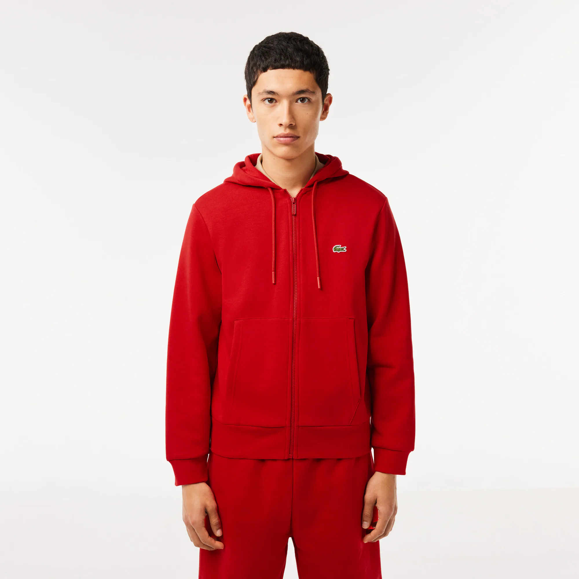 HERREN LACOSTE SWEAT-JACKE MIT KÄNGURUTASCHE AUS FLEECE Sweatshirts - Rot - Lacoste - Herren