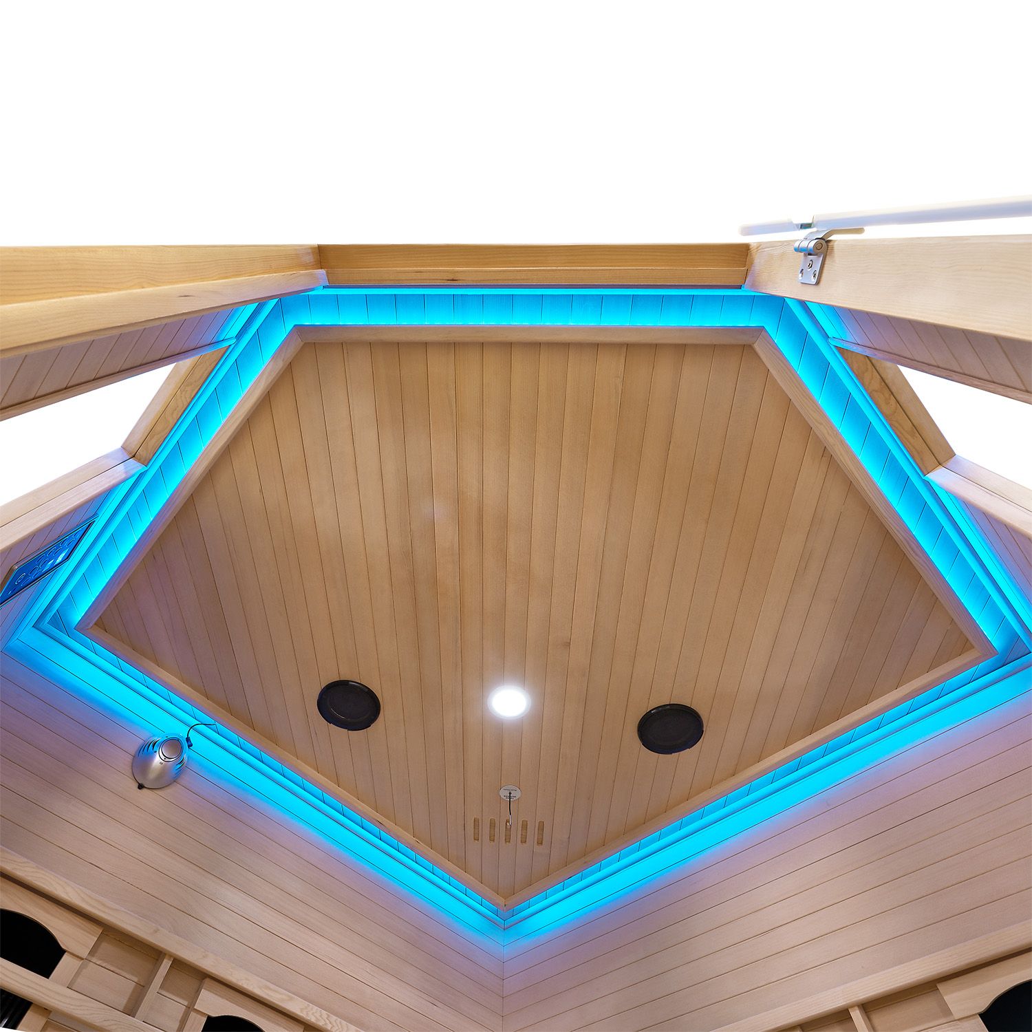 Artsauna Eck Infrarotkabine Nyborg E150V Vollspektrum mit Ambiente Beleuchtung – 4 Personen