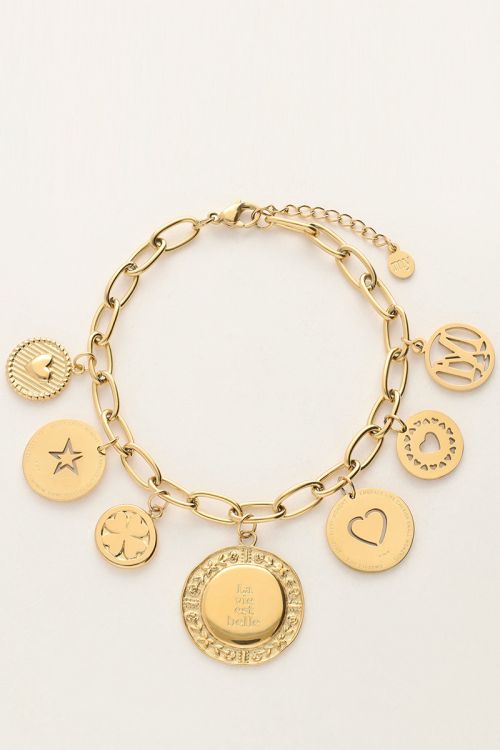 Starry schakel armband met munten