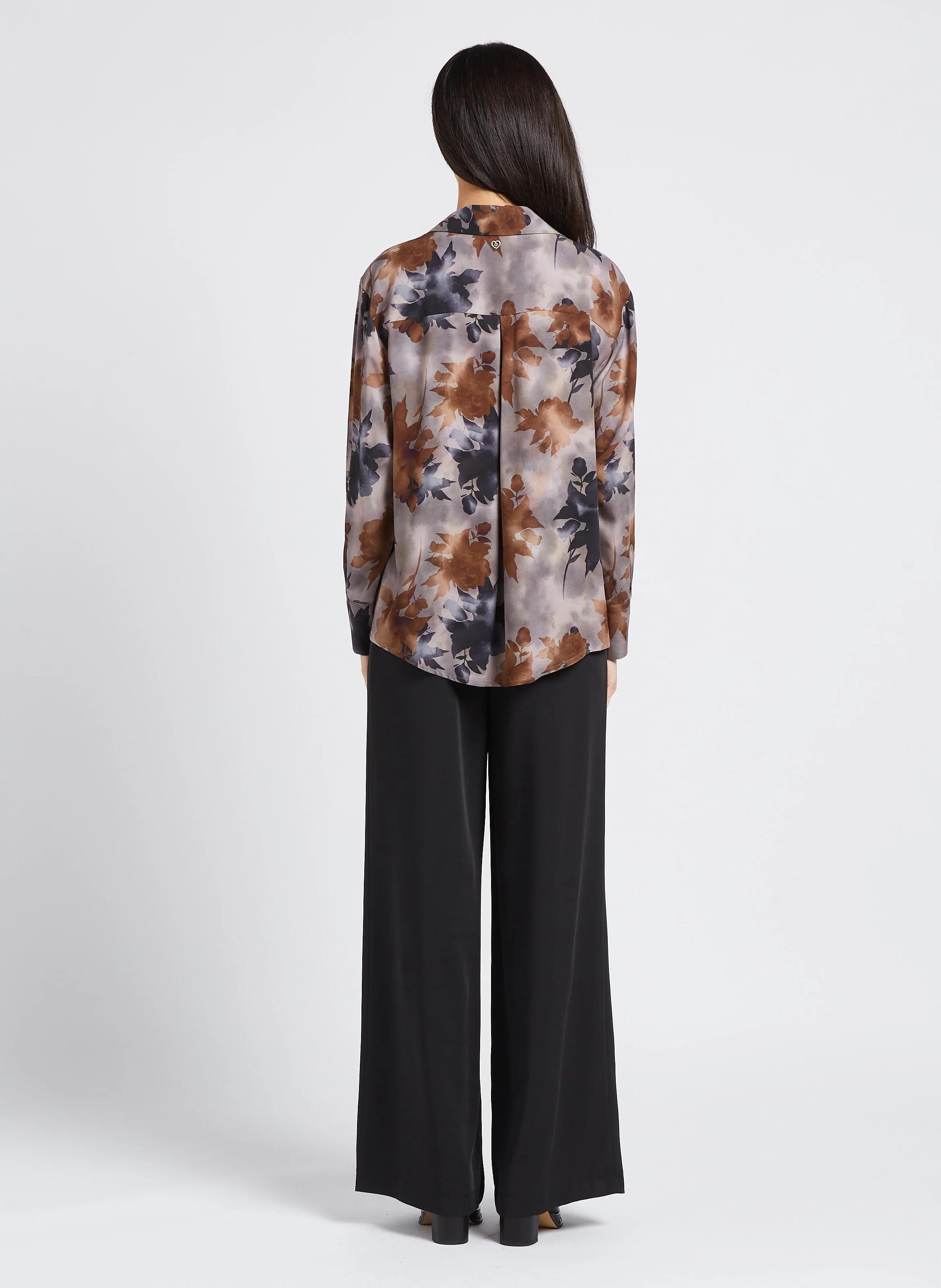 Pantalon large palazzo fluide | Noir