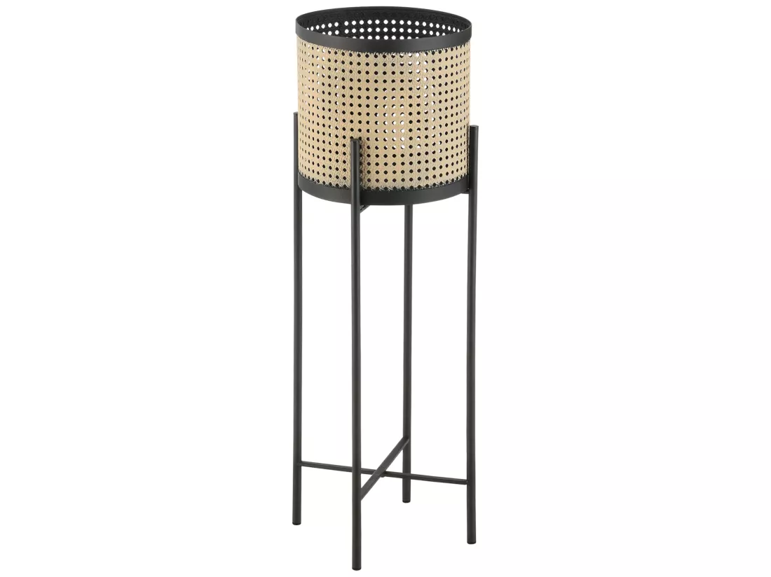 Lot de 2 Supports de Plante Colfontaine Métal Noir Sable [en.casa]