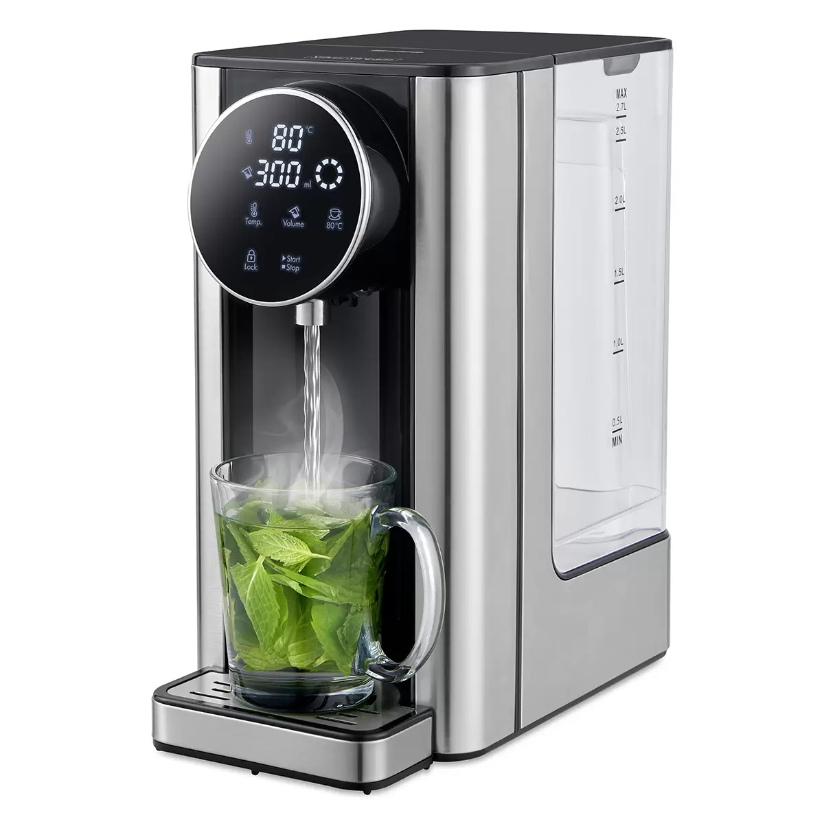 Heisswasserspender Silver Steam schwarz,silber