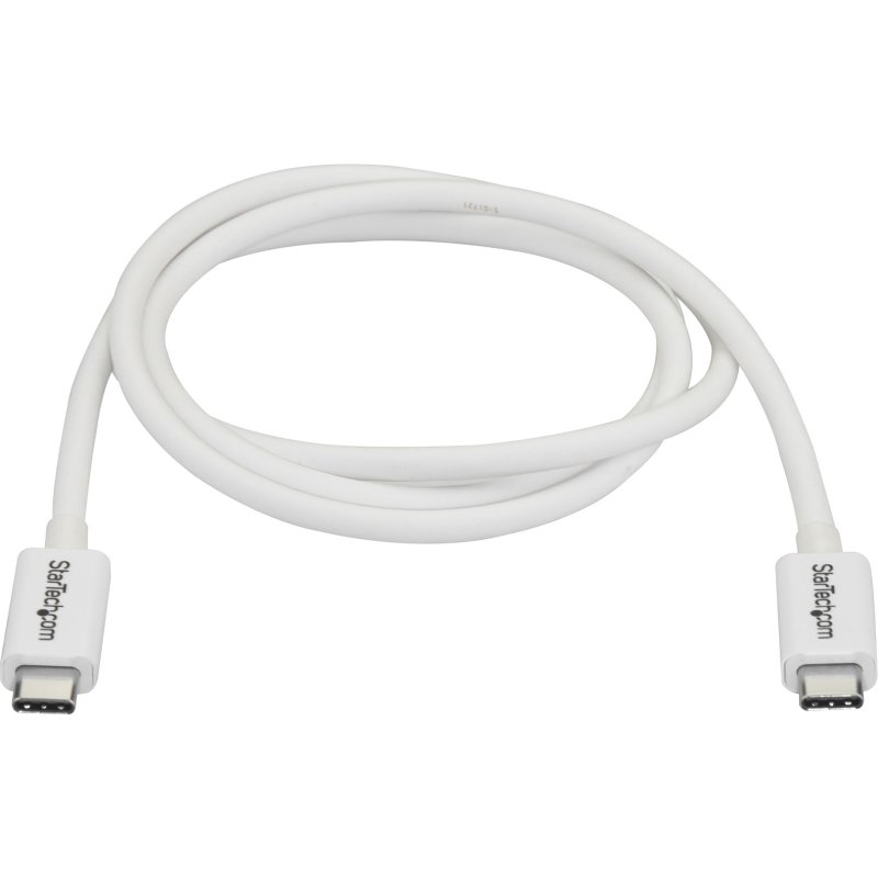 StarTech.com Câble Thunderbolt 3 de 1 m - 20 Gb/s - Compatible Thunderbolt, USB et DisplayPort - Blanc