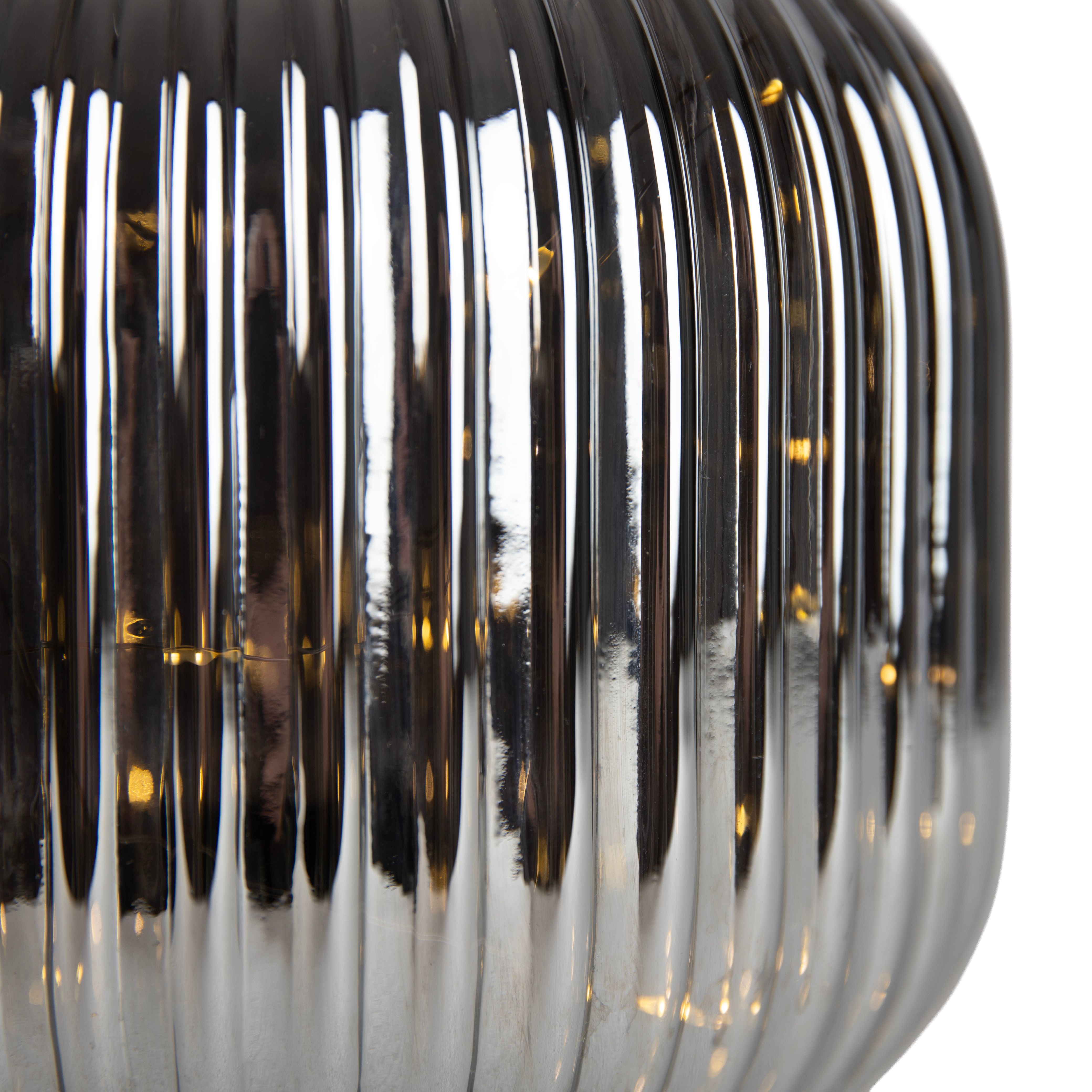 Art Deco tafellamp zwart met smoke glas incl. E27 lichtsnoer - Karel