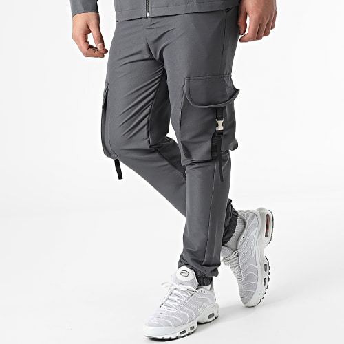 Ensemble Veste Zippée Et Jogger Pant KL-2012 Gris