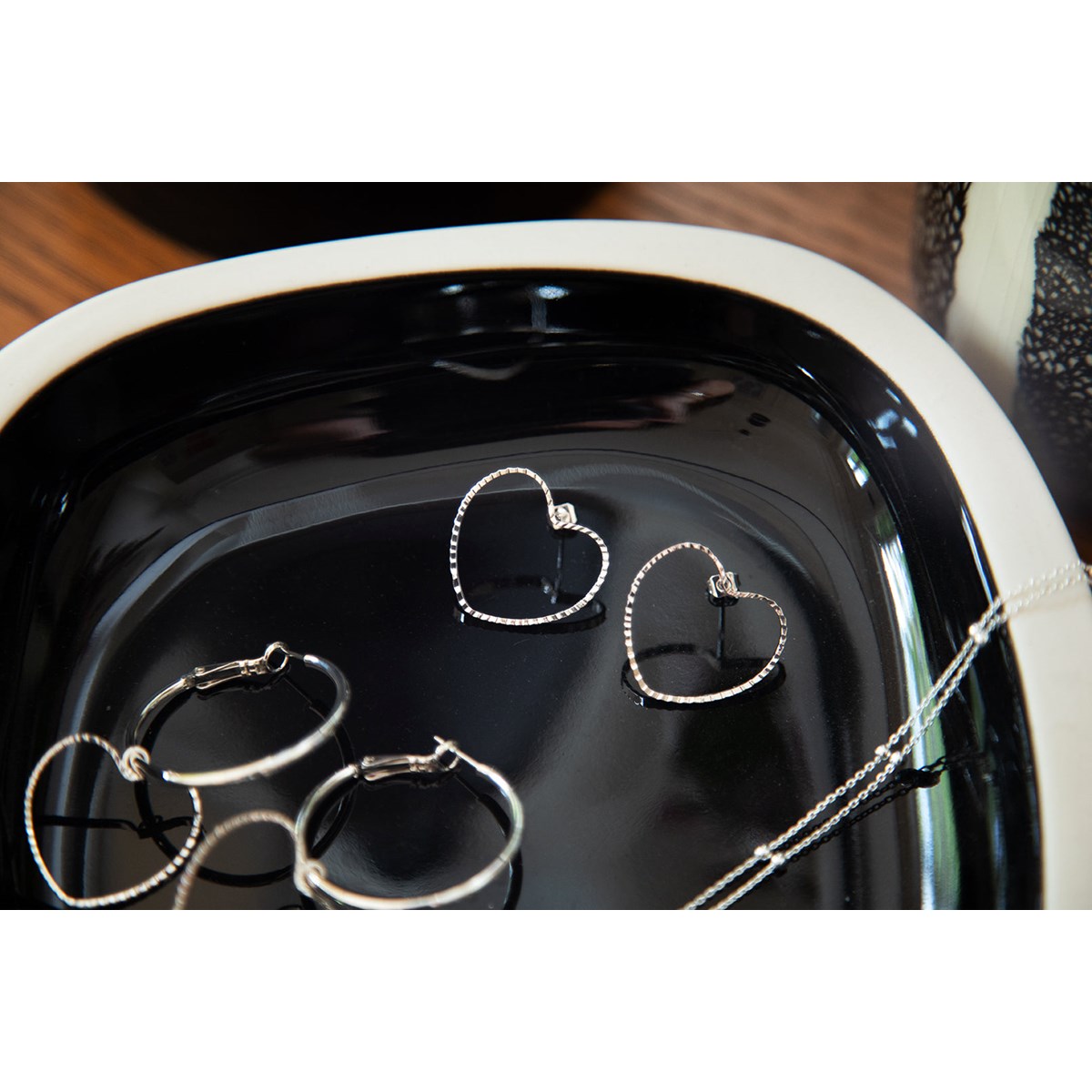 maxi boucles d'oreilles puces coeurs plaqué argent - AURA